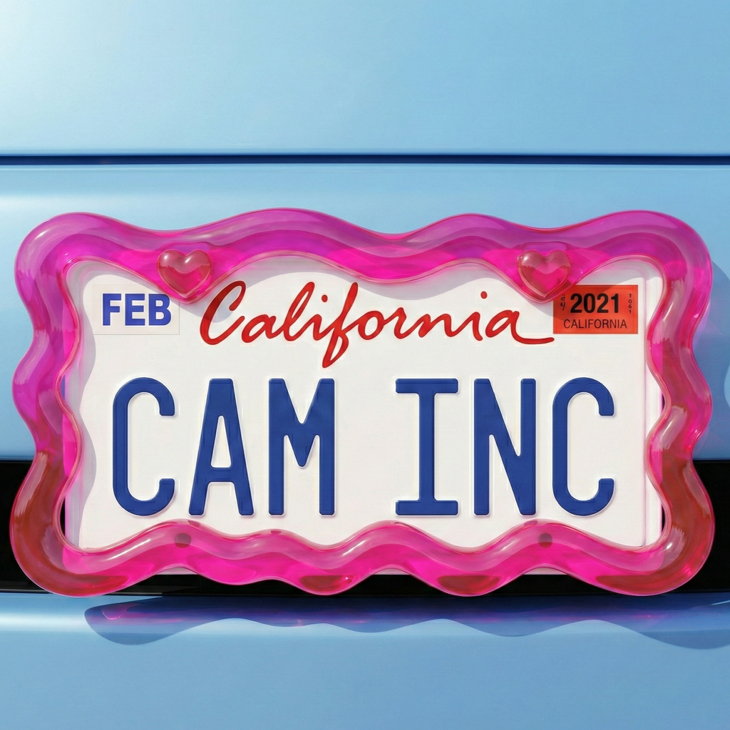 Electric pink-license plate frame